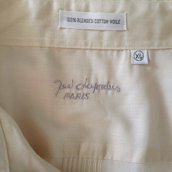RARE VTG Ted Lapidus Paris Ivory Guayabera Pocket Shirt Mens XL Cuban Summer - Picture 10 of 10